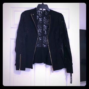 NWT. Black lace blazer size medium